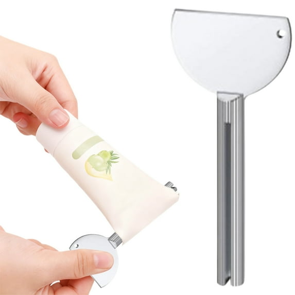 1Pc Stainless Steel Toothpaste Squeezer,Simple and Practical Toothpaste Tube Squeezer Roll-up Key Dispenser,Paint Squeezing Little Gadget Tool,Stainless Tube Roller Creams Paint Squeezer Tool,A