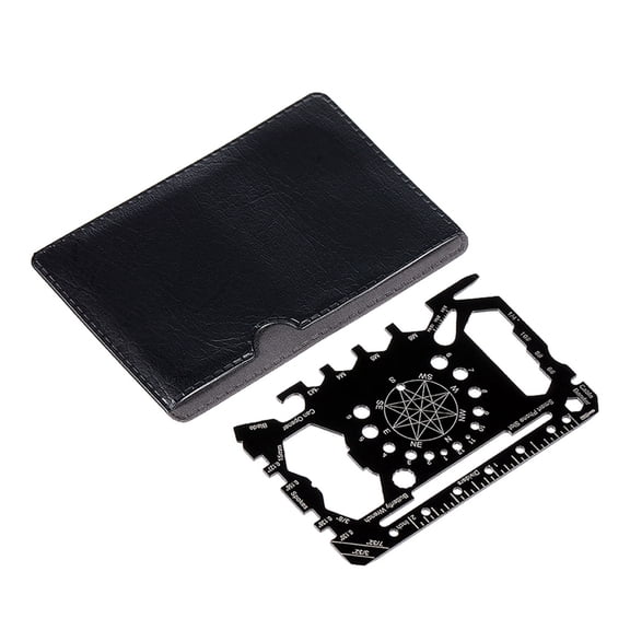 1Pc Stainless Steel Wallet Multitool with 50 Multifunction Tools Including Ruler Protractor for Various Applications