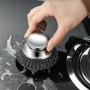 Stainless Steel Scrubber with Handle,Heavy Duty Pot Scrubbers Dish Scrubber Cleaning Brush,Stainless Steel Wool Scrubber Tool for Cleaning Dishes,Scrubbing Scouring Brush Pad for Kitchen Pot,Pan,Sink