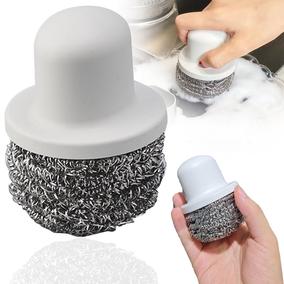 1Pc Steel Wool Ball Non-Scratch Steel Wool Ball Abs For Kitchen Sink Stovetop White