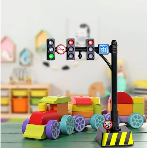 1Pc Stop Light Lamp Electric Indicator Mini Model Sand Table Layout Landscape Display Decor,6.69Inch