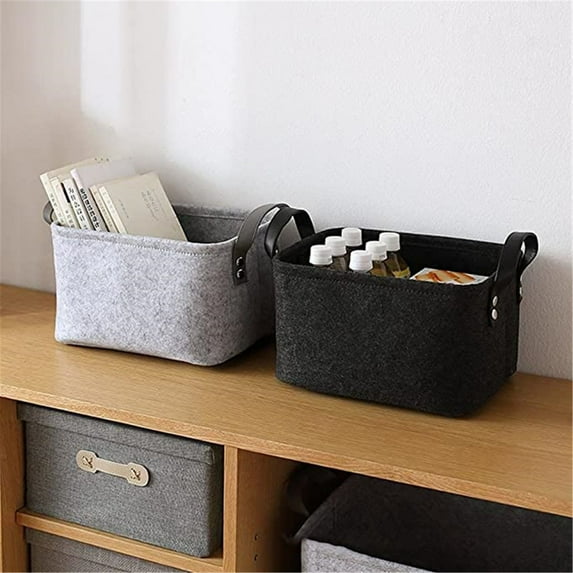 1Pc Storage Basket Folding Toy Storage Basket With Cotton Cord Handle Home Textile Storage