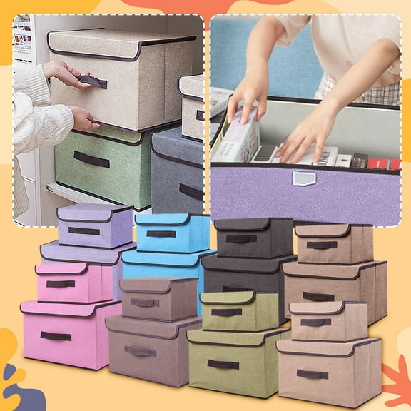 1Pc Storage Box Storage Box Foldable Clothing Sundries Portable Storage Box With Lid Foldable Storage Box Home Textile Storage
