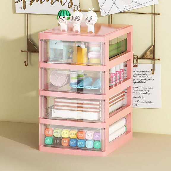 1Pc Storage Box,Space-Saving Clear Drawer Organizer (2/3/4-Tier) Sort Office,Home,dormitory,Makeup, Pens, Jewelry