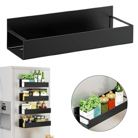 1Pc Storage Rack,Refrigerator Shelf Black Large,Kitchen Caddy Sponge Holder for Kitchen Kitchen with Self Draining Tray Towel Holder Dish Cloth Holder Super Organiser for Kitchen and Bathroom