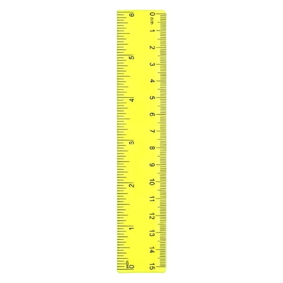 1Pc Straight Plastic Ruler, 15cm Mini Ruler, 4.4×1.2 inch Dual Scale Measuring Tool with Centimeters and Millimeters Markings, Lightweight Drafting Measuring Ruler for Office Document Measurement