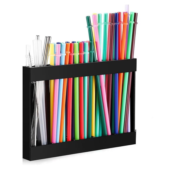 1Pc Straw Dispenser Straw Dispenser For Kitchen Counter,Acrylic (I)
