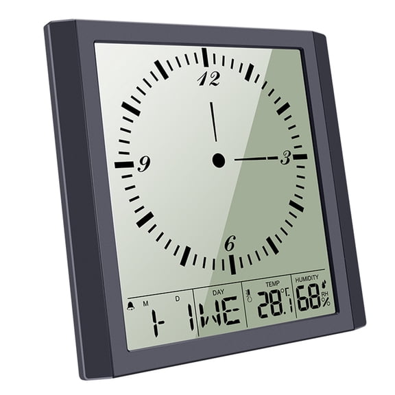 Alasum 1Pc Large Screen Black Digital Wall Clock with Perpetual Calendar and Multi Function