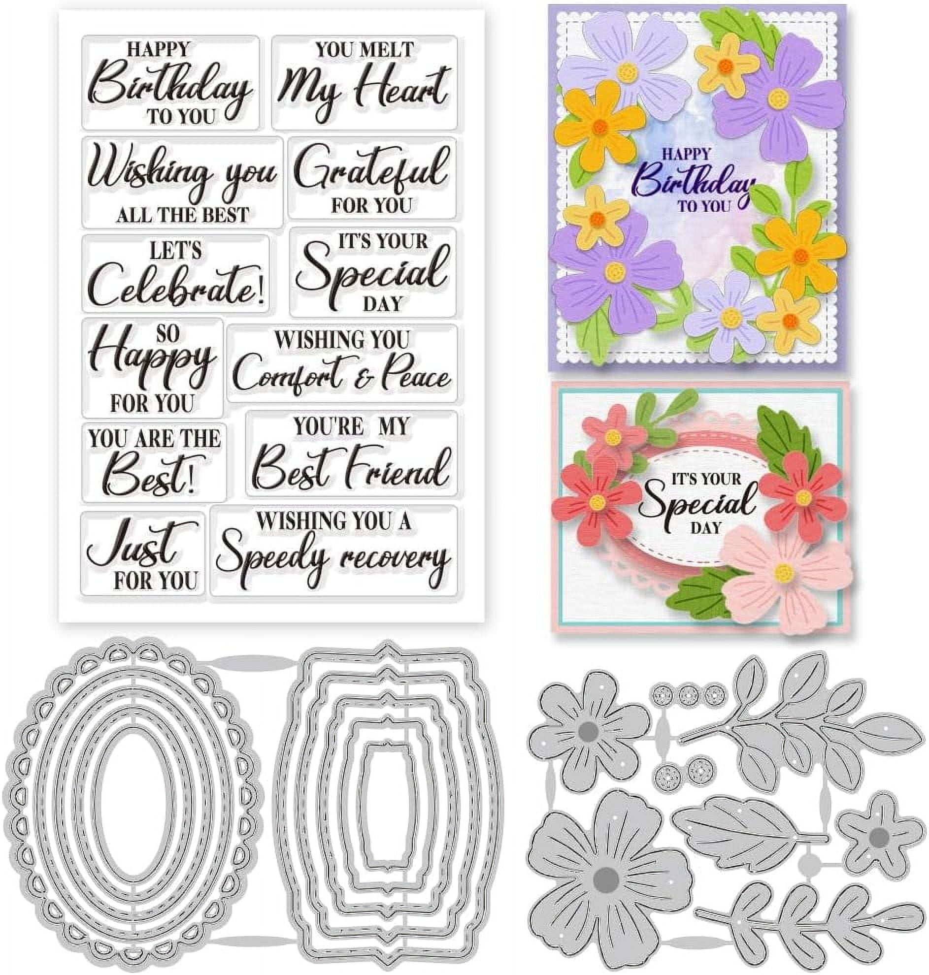 1Pc Summer Theme PVC Plastic Clear Stamps with 1 Set Carbon Steel ...