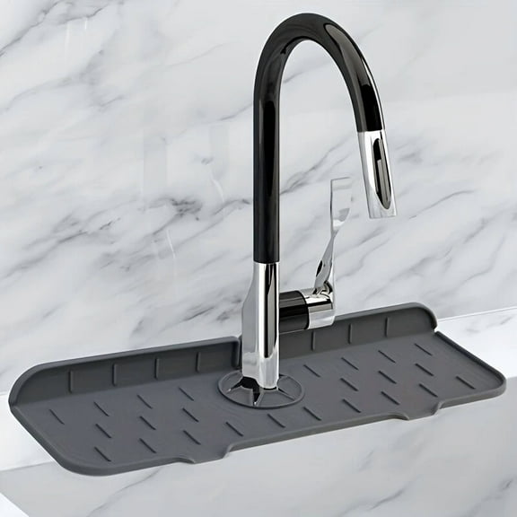 1Pc Super Absorbent Silicone Drain Mat - Splash-Defying, Spill-Proof For Kitchen