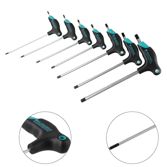 1Pc T-Handle Hex Wrench Chromium Vanadium Steel Hexagon Screwdriver For Auto Bike Repair Hand Tool H 2.5 H3 H3.5 H4 H5 H6 H8 H5 Smile Home