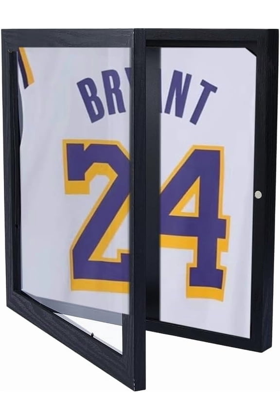 1Pc T Shirt Display Frame Large Shadow Box Frames Wood Frame Display Case 13" x 13" x 1.5" Square Memory Box with Window