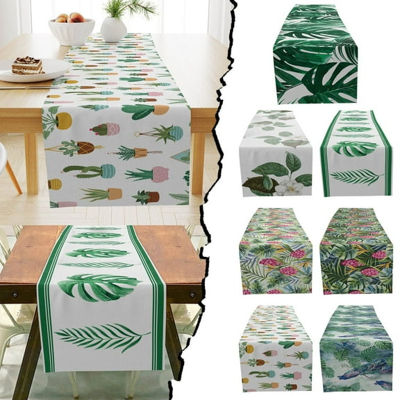 1Pc Table Runner Clearance! Nomeni Sunflower and Floral Pattern Table Runner Heat Insulating and Non Slip Linen Placemat for Summer, Room Decor Promotion Sale!