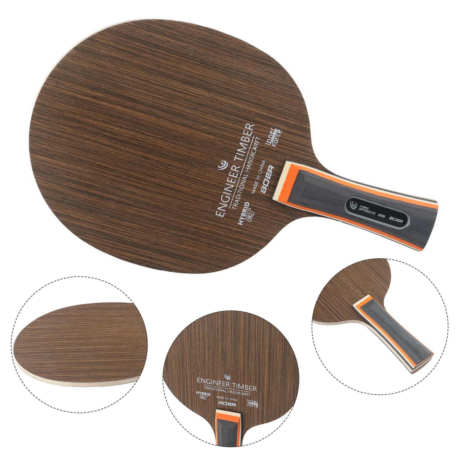 1Pc Table Tennis Racket Bottom Plate Hot Sale Ebony Dalbergia Racket ...
