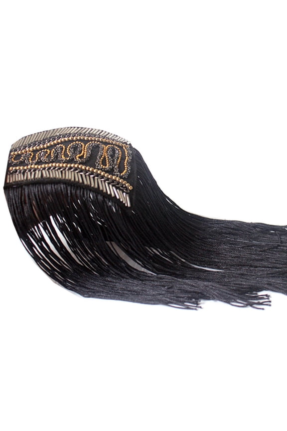 1Pc Tassels Chain Epaulet Beads Shoulder Board Shoulder Epaulettes Tassels Badge for Party Black Jewelry