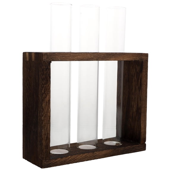 FUEENIRVA 1Pc Stylish Brown Glass Water Planting Test Tube Decorative Vase