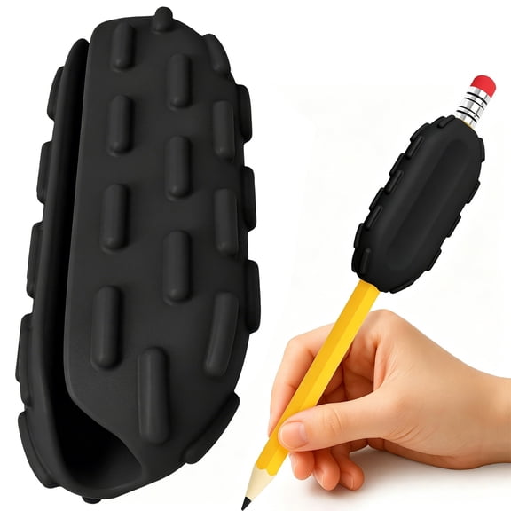 1Pc Textured Silicone Ergonomic Pen Grips, Anti Slip Soft Rubber Writing Pencil Holder Cushion, Raised Dot Comfort Hand Grip Sleeve, Pressure Relief Universal Pen Barrel Protector Cover