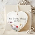 thumbnail image 1 of 1Pc Thank You Gifts Never Forget The Difference That You Make Ceramic Ornament Keepsake Sign Heart Plaque Farewell Going Away Goodbye Appreciation Retirement Gifts for Women Men Coworker Boss Friend, 1 of 7