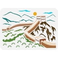 thumbnail image 1 of 1Pc The Great Wall Reusable Painting Stencil Template 11.7x8.3inch for Painting on Wall Tiles Paper, 1 of 9