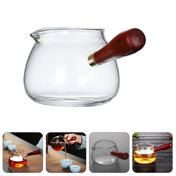 FOLOYORI Glass Tea Dispenser with Easy Pour Spout, Design for Tea Sets, 1 Piece Beverage Server