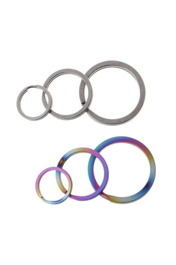 1Pc Titanium Metal Key Ring Lightweight Anti-rust Keychain Round Hanging Circle