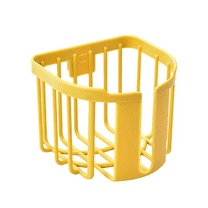 1Pc Toilet Paper Holder, Plastic Adhesive Wall-Mounted Paper Roll Holder Lightweight Tissue Basket Roll Paper Storage Rack for Bathroom Toilet, 5.51x4.33 Inch, Yellow
