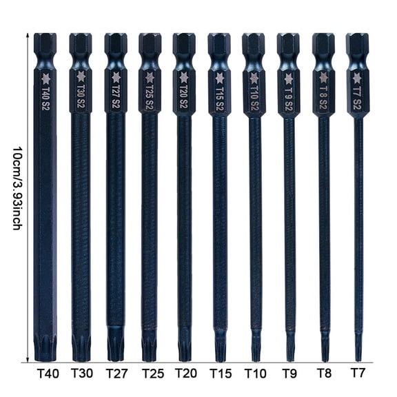 1Pc Torx Screwdriver Bit T7-T40 Magnetic Head 100Mm Drill Bits Nuts Remover For Pneumatic Screwdriver Repairing Tool Parts T25 Fangkenuo