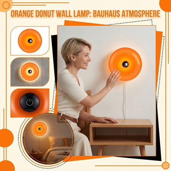 1Pc Touch Control Dimmable Led Night Light, Modern Donut Shape Wall Sconce, Warm White Ambiance Bedside Lamp With Usb Charging Cable For Bedroom Living Room Kids Room Decor