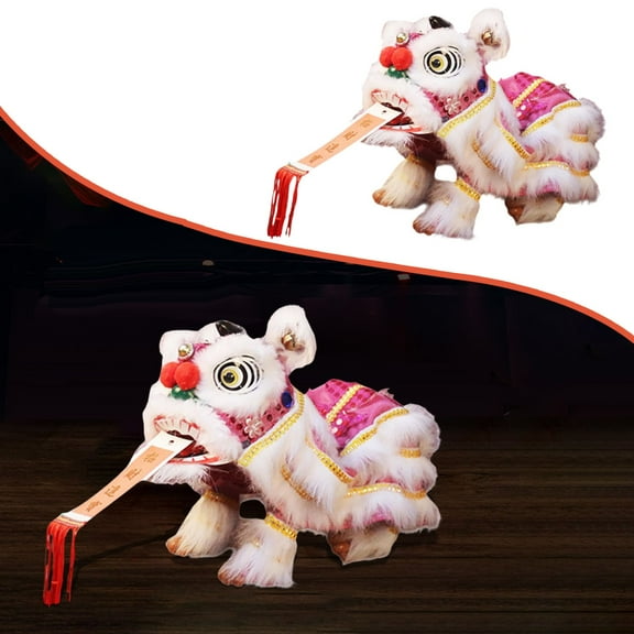 1Pc Traditional Cloth Asian Lion Marionette Puppet,Hand String Puppet with Rod and Control Bar for Festival Performance Stage Play Decoration,One Size,B (Clearance)