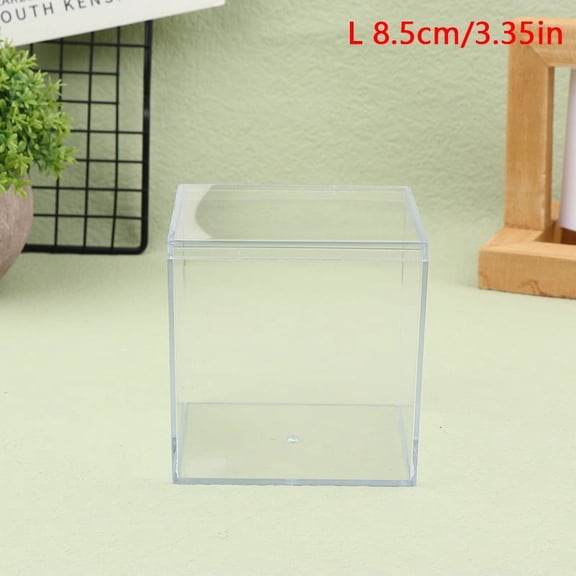 1Pc Transparent Acrylic Boxes With Cover Plastic Organizer Small Gift Square Packing Box Food Candy Storage Container For Home