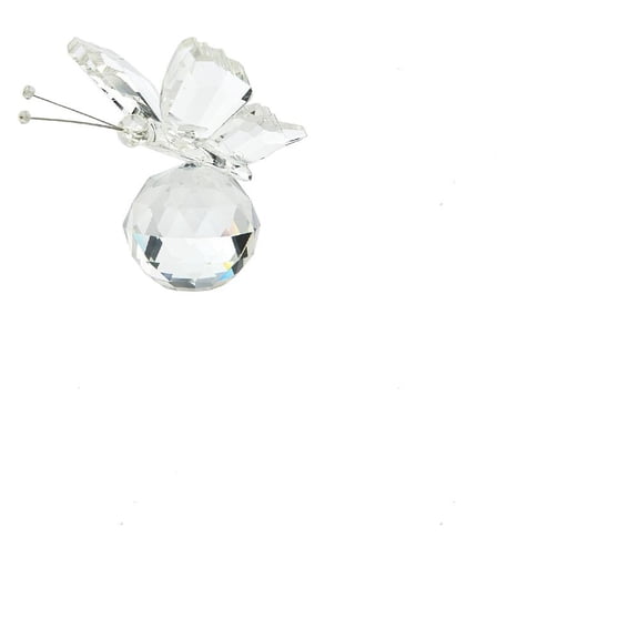 1Pc Transparent Glass Butterfly Figurine 60x75mm Clear Ornament with Base for Home Table Decor Shelf Display Collectible