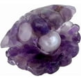 thumbnail image 1 of 1Pc Transparent Shell Figurine with Imitation Pearl and Amethyst Chips 35x30x25mm Mini Ornament for Home Shelf Desk Display Decor for DIY, 1 of 1