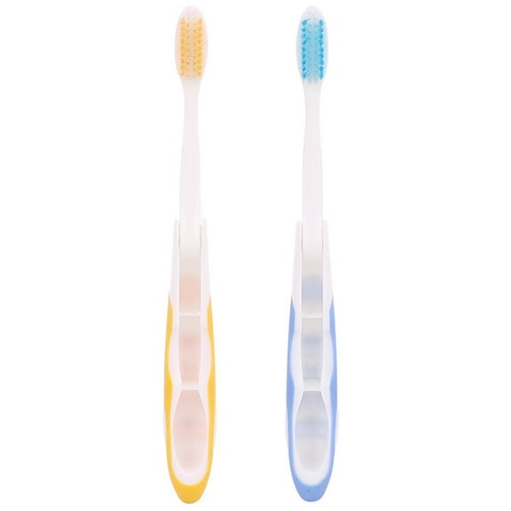1Pc Travel Folding Toothbrush Bulk Portable Toothbrush Built in Covers Transparent Travel Size Foldable Toothbrush Gift