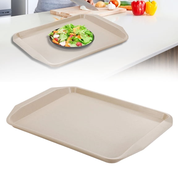 1Pc Tray Serving Tray Plastic For Kitchen Dining Table Beige