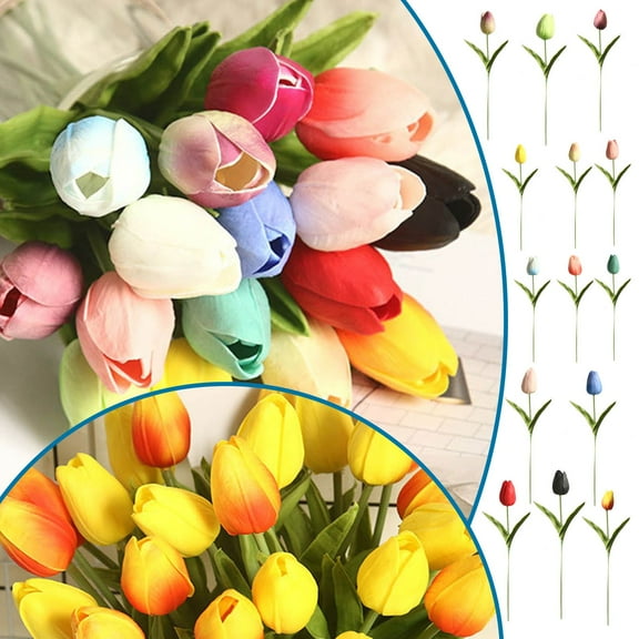 1Pc Tulip Clearance! Mother Gift Artificial Flower True Artificial Flower Home Office Wedding Decoration Arrangement Bouquet Decoration with Artificial Flowers, Fake Flowers Promotion Sale!