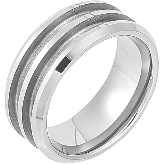 1Pc Tungsten Steel Blank Ring 17.3mm Inner Grooved Finger Rings Round Blank Core Ring for Resin Inlay Ring Handmade Ring Wedding Ring Jewelry Making Gift DIY