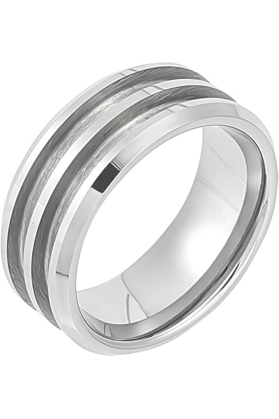 1Pc Tungsten Steel Blank Ring 17.3mm Inner Grooved Finger Rings Round Blank Core Ring for Resin Inlay Ring Handmade Ring Wedding Ring Jewelry Making Gift DIY