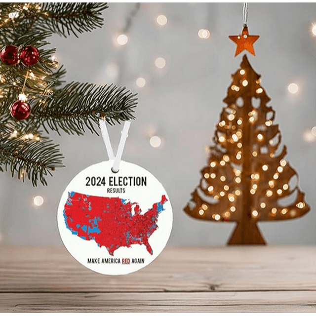 1Pc US Presidential Election 2024 Map Ornament, Election Results Map