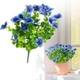 thumbnail image 1 of 1Pc UV Resistant Artificial Blue Outdoor Flowers,Lifelike Faux Blue Flower Bushes with Green Leaves,Weather Resistant Fake Plants for Yard,Patio,Planter and Home Decor,Blue, 1 of 9
