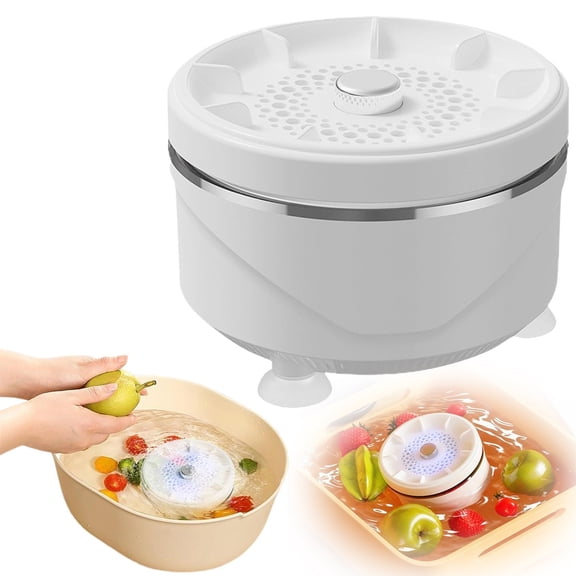 1Pc Ultrasonic Fruit & Vegetable Washer Ultrasonic Fruit Washer For Kitchen,Plastic White