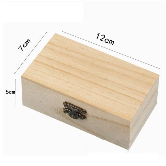 1Pc Unfinished Wooden Box Rectangle Keepsake Box Stash Boxes with Hinged Lid for DIY Easter Arts Hobbies, Jewelry
