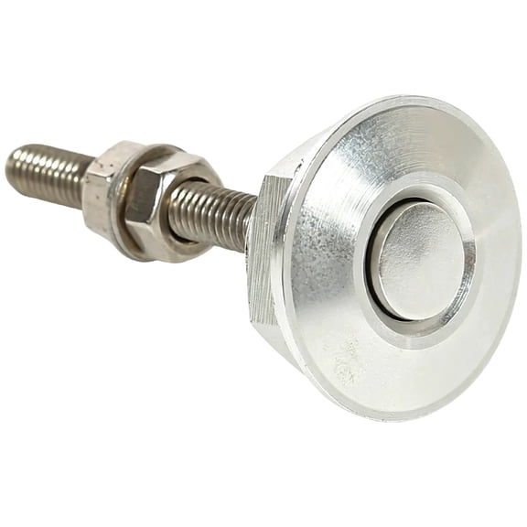 1Pc Universal Aluminum Vehicle Hood Pins, Alloy Quick Release Lock Latch, Bumper License Plate Lock Clip, Diameter of 1.18 Inch for Bumper Hood License Plate, Push Button Bonnet Lock,Silver