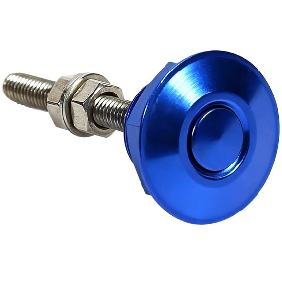 1Pc Universal Aluminum Vehicle Hood Pins, Alloy Quick Release Lock Latch, Bumper License Plate Lock Clip, Diameter of 1.18 Inch for Bumper Hood License Plate, Push Button Bonnet Lock,Blue