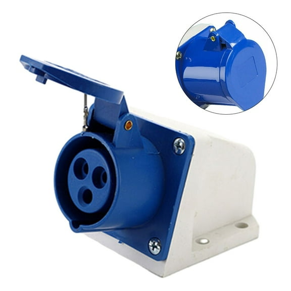 1Pc Universal Mains Hook Up Socket Inlet Female With Flap Camper Caravan Motorhome 16A 220V Sockets Accessories Fangkenuo