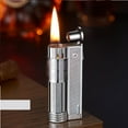 thumbnail image 1 of 1Pc Upgraded Retro Windproof Metal Lighter with Adjustable Flame Size, Suitable for Collection, Indoor, Camping, Candles, Men's Gifts (Fuel not Included), 1 of 6