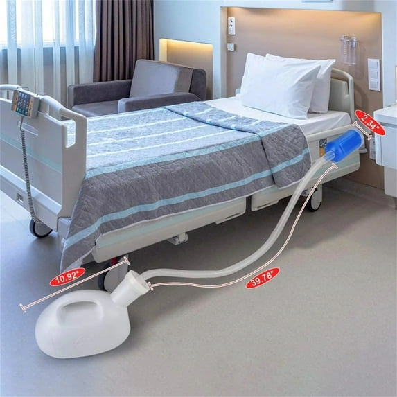 1Pc Urinal Set For Men - Spill Proof Portable Pee Bottle 2000 Ml With Tube, 2000Ml Blue Potty Urinal - For Home, Camping, Car Travel, Elderly Men