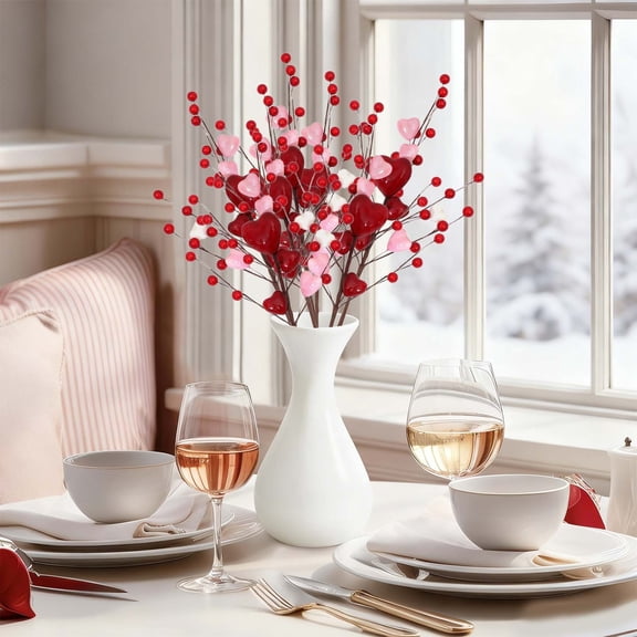 1Pc Valentine'S Day Red Love Cuttings Decoration Bouquet,Holiday Decor For Valentine’S Day ,Weddings, Anniversaries, Parties And Birthdays.