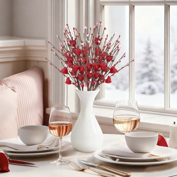 1Pc Valentine'S Day Red Love Cuttings Decoration Bouquet,Holiday Decor For Valentine’S Day ,Weddings, Anniversaries, Parties And Birthdays.