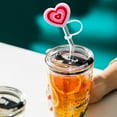 thumbnail image 1 of 1Pc Valentines Heart Straw Topper Stanley Heart Straw Cover for Valentines Day Stanley 6-8mm Straw Silicone Straw Covers Cap for Stanley Cup Accessories Watter Bottle Protector Lid, 1 of 9