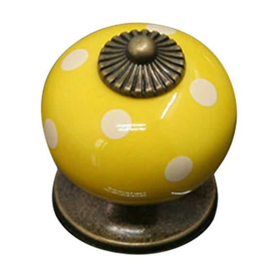 1Pc Vintage Ceramic Round Shape Cabinet Wardrobe Drawer Cupboard Pull Knob Furniture Handle